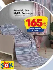 PAMUKLU TEK KİŞİLİK BATTANİYE